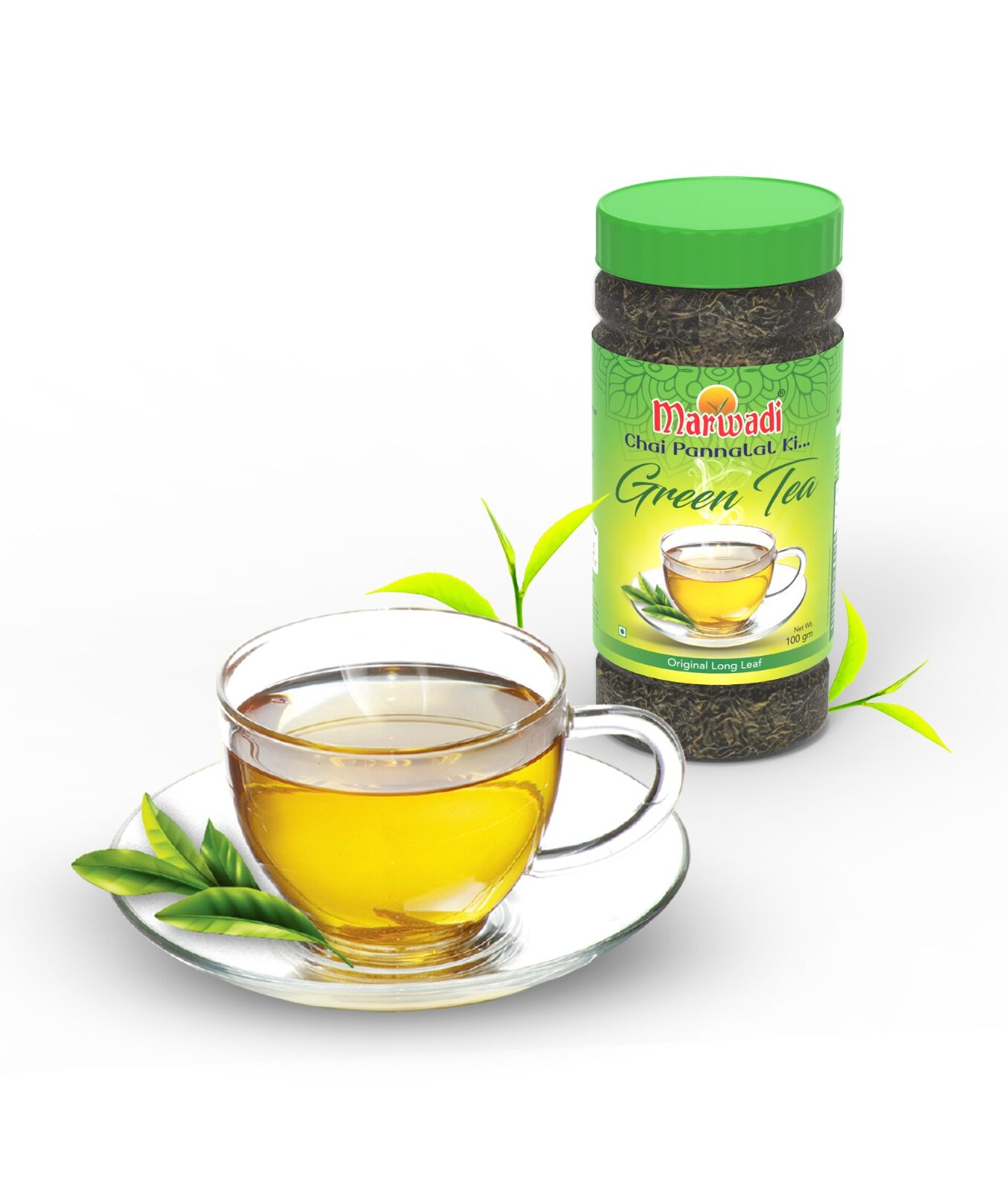 MARWADI PREMIUM GREEN TEA JAR |Long Leaf Original | All-natural Green Tea with Anti-Oxidants | Green Tea | 250GM